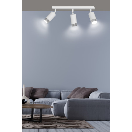 Lampa sufitowa  HIRO 3 WH/CHROME 962/3 EMIBIG