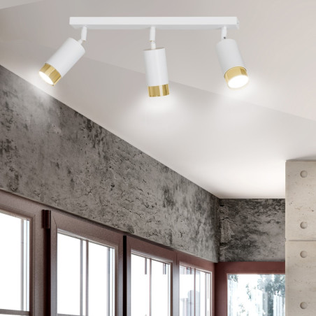 Lampa sufitowa  HIRO 3 WH/GOLD 963/3 EMIBIG