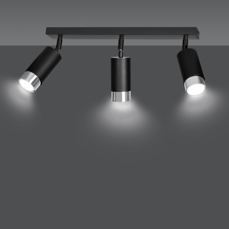 Lampa sufitowa  HIRO 3 BL/CHROME 964/3 EMIBIG
