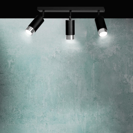Lampa sufitowa  HIRO 3 BL/CHROME 964/3 EMIBIG