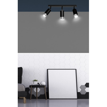 Lampa sufitowa  HIRO 3 BL/CHROME 964/3 EMIBIG