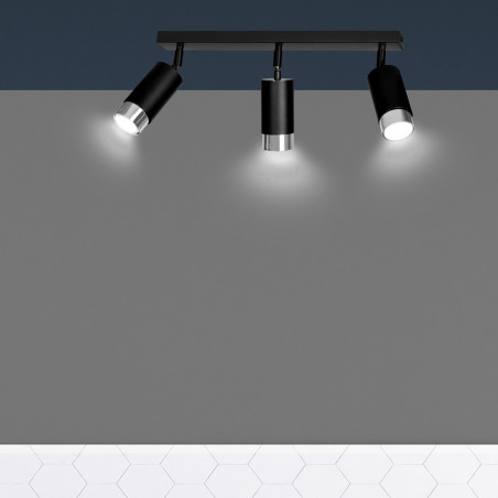 Lampa sufitowa  HIRO 3 BL/CHROME 964/3 EMIBIG