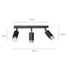 Lampa sufitowa  HIRO 3 BL/CHROME 964/3 EMIBIG