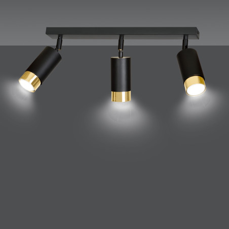 Lampa sufitowa  HIRO 3 BL/GOLD 965/3 EMIBIG