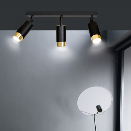 Lampa sufitowa  HIRO 3 BL/GOLD 965/3 EMIBIG