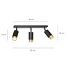 Lampa sufitowa  HIRO 3 BL/GOLD 965/3 EMIBIG