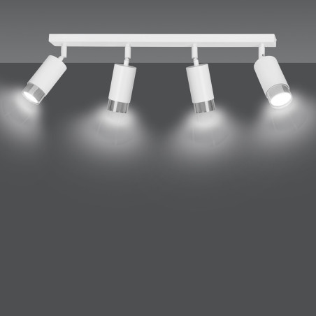 Lampa sufitowa  HIRO 4 WH/CHROME 962/4 EMIBIG