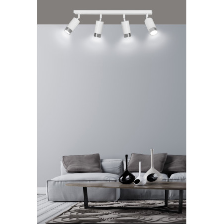 Lampa sufitowa  HIRO 4 WH/CHROME 962/4 EMIBIG