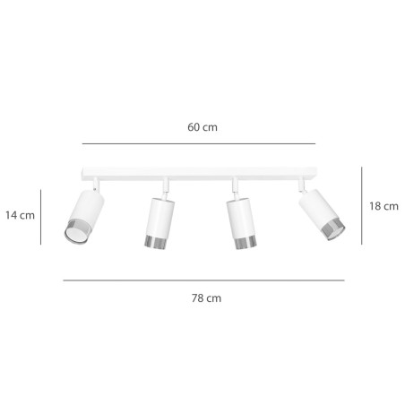 Lampa sufitowa  HIRO 4 WH/CHROME 962/4 EMIBIG