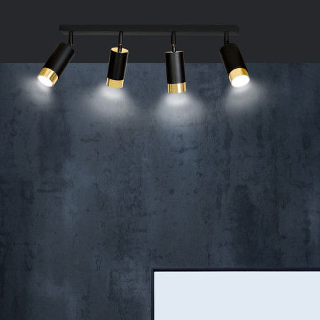 Lampa sufitowa  HIRO 4 BL/GOLD 965/4 EMIBIG