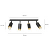 Lampa sufitowa  HIRO 4 BL/GOLD 965/4 EMIBIG