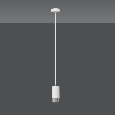 Lampa wisząca  FUMIKO 1 WH/CHROME 814/1 EMIBIG