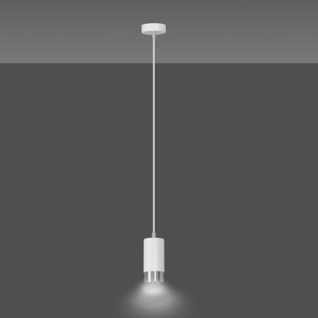 Lampa wisząca  FUMIKO 1 WH/CHROME 814/1 EMIBIG