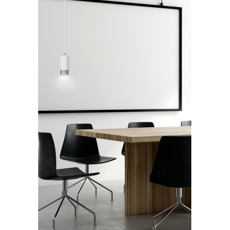 Lampa wisząca  FUMIKO 1 WH/CHROME 814/1 EMIBIG