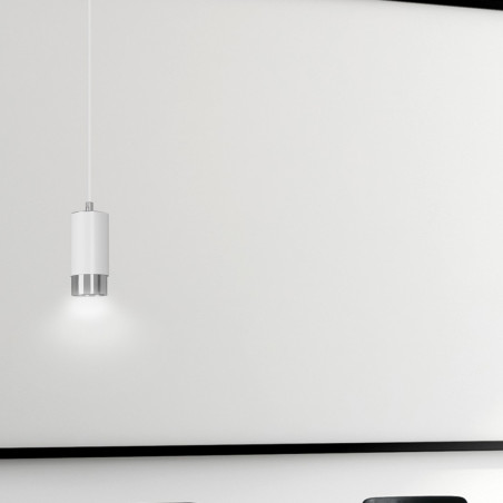 Lampa wisząca  FUMIKO 1 WH/CHROME 814/1 EMIBIG