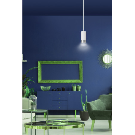 Lampa wisząca  FUMIKO 1 WH/CHROME 814/1 EMIBIG