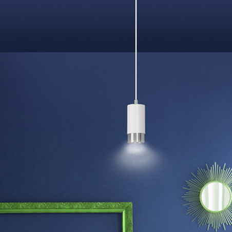 Lampa wisząca  FUMIKO 1 WH/CHROME 814/1 EMIBIG