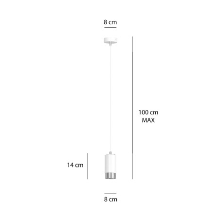 Lampa wisząca  FUMIKO 1 WH/CHROME 814/1 EMIBIG