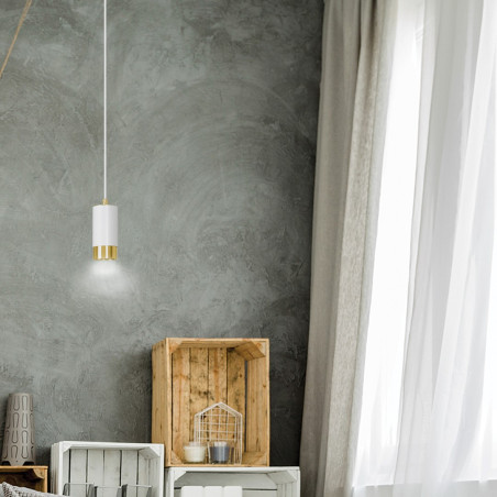 Lampa wisząca  FUMIKO 1 WH/GOLD 815/1 EMIBIG