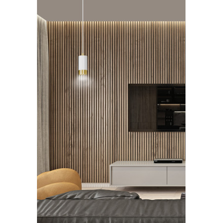 Lampa wisząca  FUMIKO 1 WH/GOLD 815/1 EMIBIG