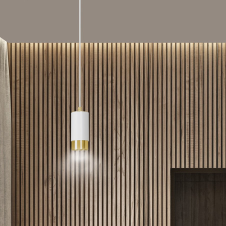 Lampa wisząca  FUMIKO 1 WH/GOLD 815/1 EMIBIG