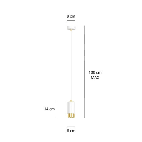 Lampa wisząca  FUMIKO 1 WH/GOLD 815/1 EMIBIG
