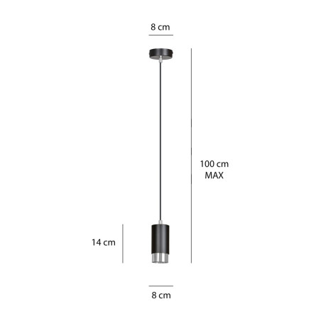 Lampa wisząca  FUMIKO 1 BL/CHROME 816/1 EMIBIG