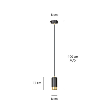 Lampa wisząca  FUMIKO 1 BL/GOLD 817/1 EMIBIG