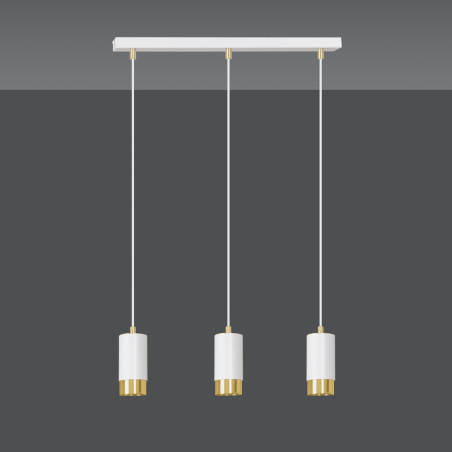 Lampa wisząca  FUMIKO 3 WH/GOLD 815/3 EMIBIG