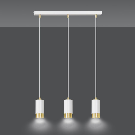 Lampa wisząca  FUMIKO 3 WH/GOLD 815/3 EMIBIG
