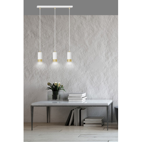Lampa wisząca  FUMIKO 3 WH/GOLD 815/3 EMIBIG