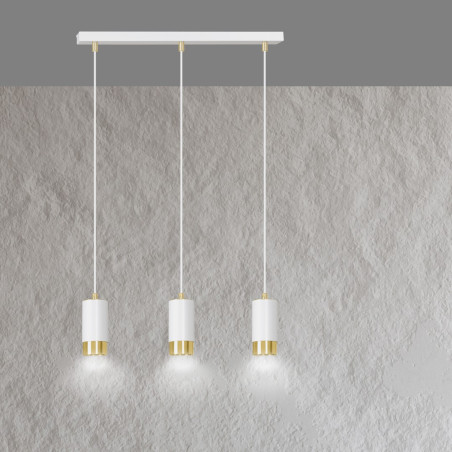 Lampa wisząca  FUMIKO 3 WH/GOLD 815/3 EMIBIG