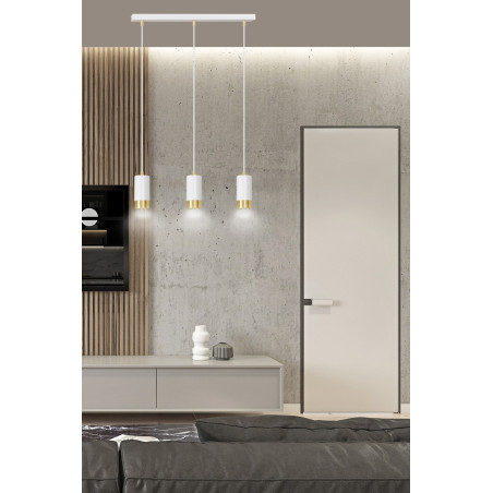 Lampa wisząca  FUMIKO 3 WH/GOLD 815/3 EMIBIG