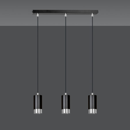 Lampa wisząca  FUMIKO 3 BL/CHROME 816/3 EMIBIG