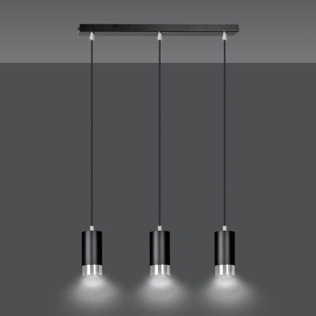 Lampa wisząca  FUMIKO 3 BL/CHROME 816/3 EMIBIG