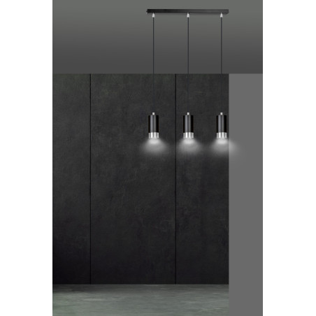 Lampa wisząca  FUMIKO 3 BL/CHROME 816/3 EMIBIG