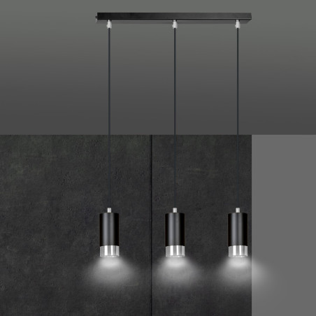 Lampa wisząca  FUMIKO 3 BL/CHROME 816/3 EMIBIG