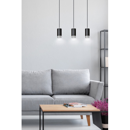 Lampa wisząca  FUMIKO 3 BL/CHROME 816/3 EMIBIG