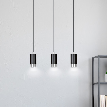 Lampa wisząca  FUMIKO 3 BL/CHROME 816/3 EMIBIG
