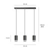 Lampa wisząca  FUMIKO 3 BL/CHROME 816/3 EMIBIG