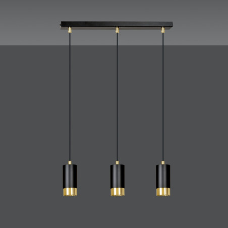 Lampa wisząca  FUMIKO 3 BL/GOLD 817/3 EMIBIG