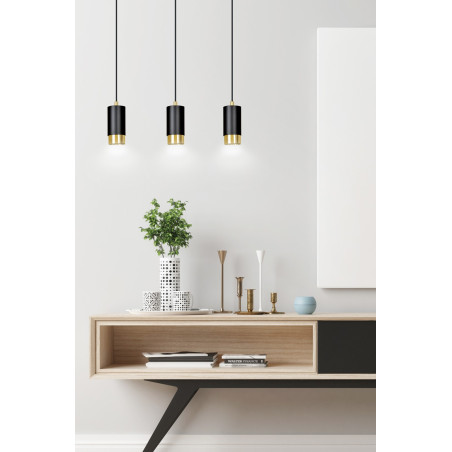 Lampa wisząca  FUMIKO 3 BL/GOLD 817/3 EMIBIG