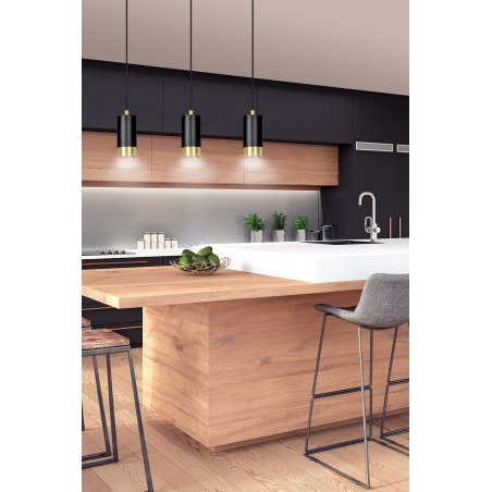 Lampa wisząca  FUMIKO 3 BL/GOLD 817/3 EMIBIG