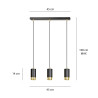 Lampa wisząca  FUMIKO 3 BL/GOLD 817/3 EMIBIG
