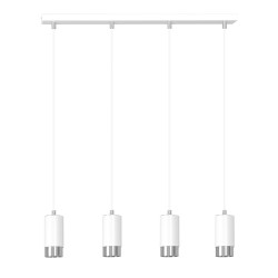 Lampa wisząca  FUMIKO 4 WH/CHROME 814/4 EMIBIG