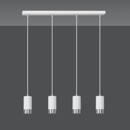 Lampa wisząca  FUMIKO 4 WH/CHROME 814/4 EMIBIG
