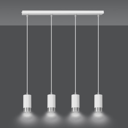 Lampa wisząca  FUMIKO 4 WH/CHROME 814/4 EMIBIG