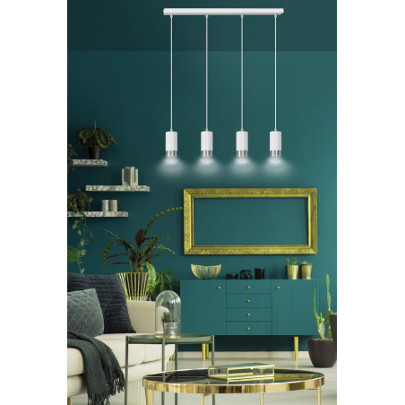 Lampa wisząca  FUMIKO 4 WH/CHROME 814/4 EMIBIG