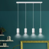Lampa wisząca  FUMIKO 4 WH/CHROME 814/4 EMIBIG
