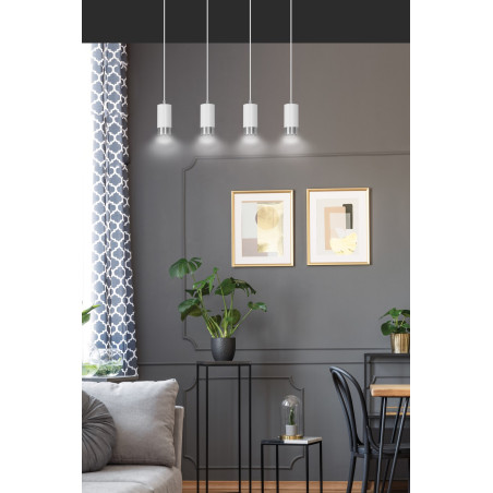 Lampa wisząca  FUMIKO 4 WH/CHROME 814/4 EMIBIG